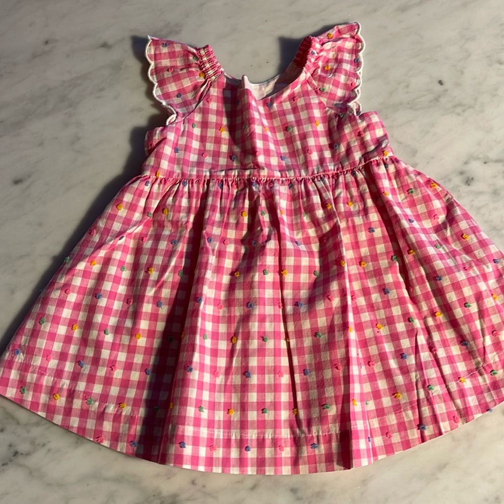 Gap gingham dress with rainbow embroidery